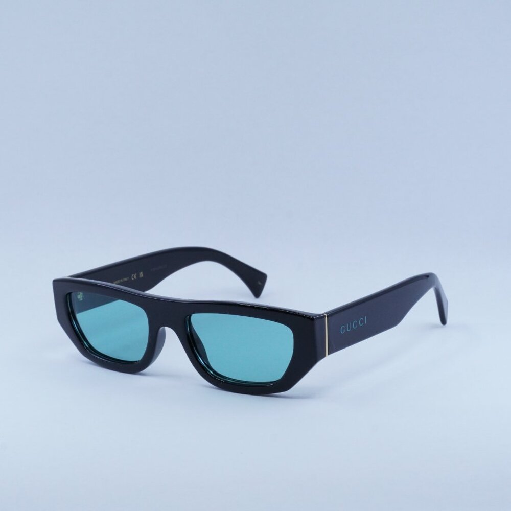 Gucci GG1134S 004 Men Sunglasses Black Rectangle Frame, Green Lenses - Picture 2 of 11